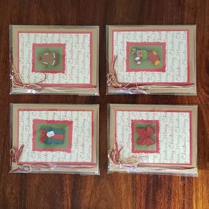 HANDMADE Christmas Cards Set of Four